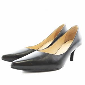 【未使用級】ジャンポールゴルチエ　フラット シューズ　リボン紐　ブラック　バレエ バレエシューズ フラット レザー 革 リボン ロゴ 大きいサイズ