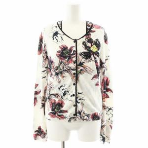 アンサンブル カーディガン ニット カットソー ノースリーブ 花柄 ビジュー I42 マルチカラー ピンク