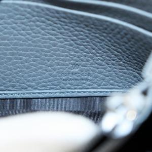 GUCCI GGマーモント 長財布 小銭入れ レザー グレー 400586