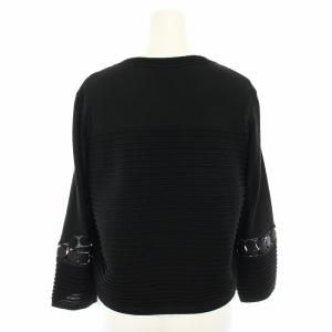 Blumarine ニットカーディガン クルーネック 長袖 レース 黒 ブラック /YT