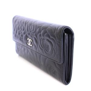 CHANEL カメリア 長財布 ココマーク 18番台 ブラック
