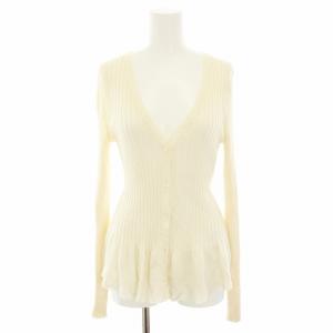 カーディガン Vネック 長袖 ペプラム I42 白 ホワイト 6C24175AM560 /YT