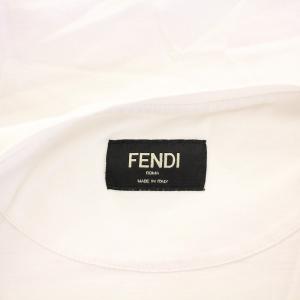 FENDI Tシャツ 半袖 クルーネック ロゴ 切替 S 白 ホワイト /BB