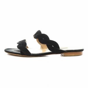 PELLICO サンダル スエード 37 黒 ブラック /AN4