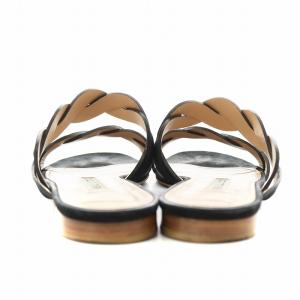 PELLICO サンダル スエード 37 黒 ブラック /AN4