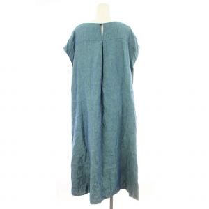 dama collection ワンピース ロング ノースリーブ リネン M 青 1114102623 /MM