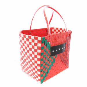 MARNI マーケット フラワーカフェ バスケットバッグ ハンドバッグ 赤 緑 /TK