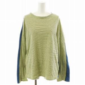 23SS カットソー 長袖 ボーダー柄 コットン S 黄 イエロー 青 ブルー 123SS-BC60 /AN27