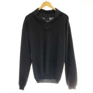 ニット セーター ショールカラー ウール 長袖 50 チャコールグレー /G