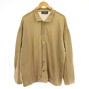 コットンレーヨン カーディガン ニット 長袖 XL ベージュ /G
