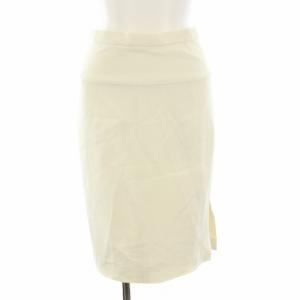 95P スカート ひざ丈 タイト ヴィンテージ 絹 シルク 42 白 ホワイト PO4594 /YT