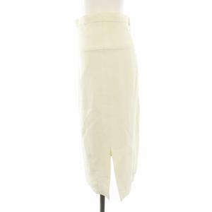 CHANEL 95P スカート ひざ丈 タイト ヴィンテージ 絹 シルク 42 白 ホワイト PO4594 /YT