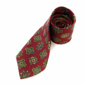 ネクタイ グリポア柄 総柄 シルク 赤 /TK OH
