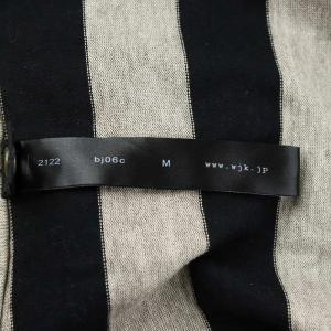 wjk パーカー ジップアップ ボーダー柄 M グレー 黒 ブラック bj06c /AN17