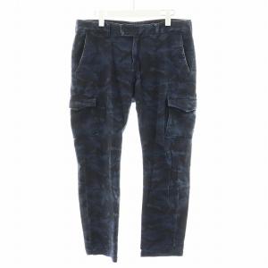 デニムパンツ ジーンズ ジーパン カモフラ 迷彩柄 XL 青 ブルー PO13 /AN43