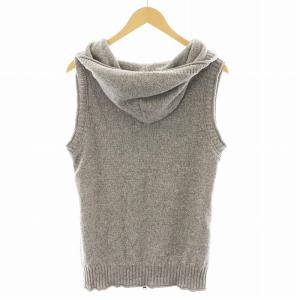 wjk ニットベスト ジップアップ フード コットン M グレー kw56f /AN15