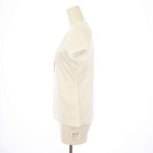 ELISA 28122501 Tシャツ カットソー 半袖 クルーネック ネコプリント フェイクパール装飾 3 白 ホワイト