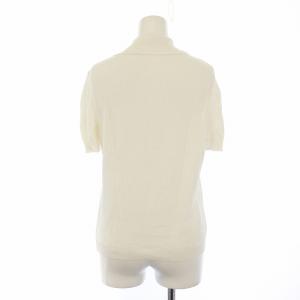 Salvatore Ferragamo ニット ポロシャツ 半袖 リブ イタリア製 M アイボリー /BM