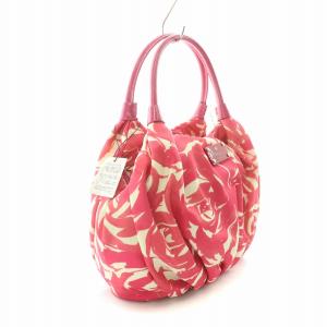 kate spade new york タグ付き ハンドバッグ ナイロン レザー ローズ柄 ピンク /NQ