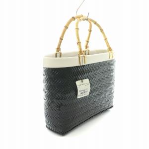 kate spade new york タグ付き かごバッグ ハンドバック レザー バンブー ブラック 024-181016 /NQ