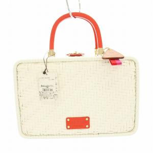 アリゾン alison かごバッグ バスケット チャーム付き 白 ホワイト 赤 レッド PXRU0303