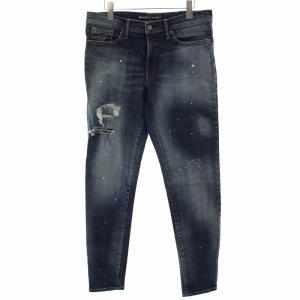 デニムパンツ ジーンズ ダメージ加工 ストレッチ 4 インディゴブルー /DK