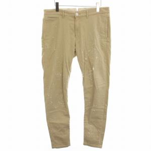 ワールド ワーカーズ WORLD WORKES スキニーパンツ ペイント加工 L ベージュ CD-219MXAK19M