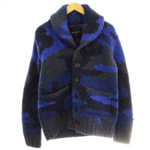 カウチンニット MRK004 ウール ジャケット 5 青 ブルー /G