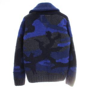 1PIU1UGUALE3 カウチンニット MRK004 ウール ジャケット 5 青 ブルー /G