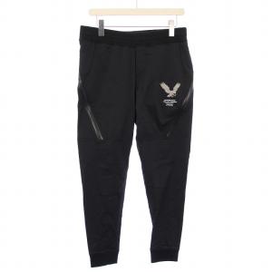 BROWN BUNNY ジョガーパンツ イージー ウエストゴム ストレッチ ロゴ プリント 刺繍 L 黒