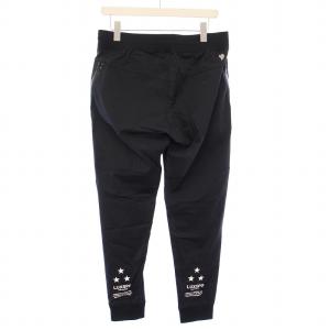 AKM BROWN BUNNY ジョガーパンツ イージー ウエストゴム ストレッチ ロゴ プリント 刺繍 L 黒