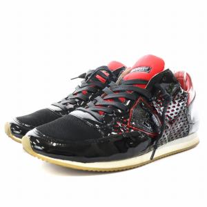 PHILIPPE MODEL スニーカー シューズ メッシュ エナメル 41 黒 ブラック 赤 レッド /AN12