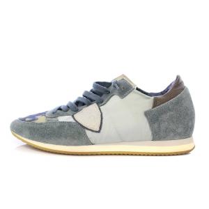 ローカットスニーカー シューズ カモフラ 迷彩柄 メッシュ スエード 切替 41 紺 ネイビー /BB