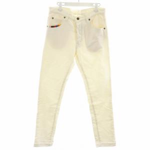 デニムパンツ ジーンズ ジーパン ボタンフライ V 白 ホワイト MRP294 /AN46