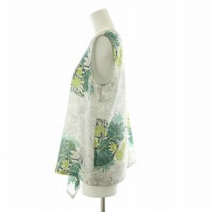 mintdesigns シャツ ブラウス ノースリーブ 花柄 2 グリーン ホワイト 39191-FL2TF06 /NQ