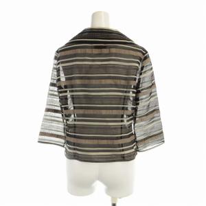 SYBILLA シャツ ブラウス ボーダー シアー シースルー スキッパー 七分袖 L マルチカラー GBBJA-07330