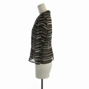 SYBILLA シャツ ブラウス ボーダー シアー シースルー スキッパー 七分袖 L マルチカラー GBBJA-07330