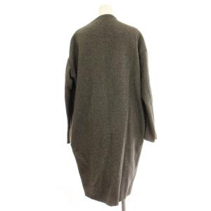 ENFOLD ノーカラーコート 300BA630-1670 ウール ロング コート 36 グレー /G