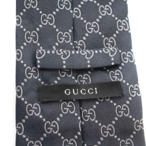 GUCCI ネクタイ GG柄 シルク グレー /G OH