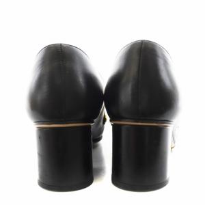 GUCCI シルヴィー パンプス チャンキーヒール スクエアトゥ レザー 38 黒 ブラック 537539 /AN8