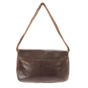 SLOW ショルダーバッグ フラップ レザー 茶 ブラウン /KU