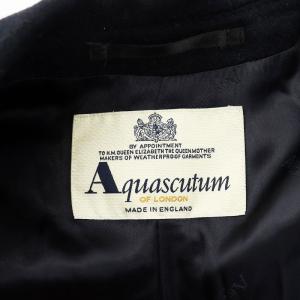 Aquascutum チェスターコート ロング丈 ウール アウター 紺 ネイビー /AN32