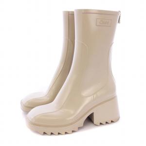 Chloe BETTY ベティ レインブーツ 長靴 ラバー 37 ベージュ /KH