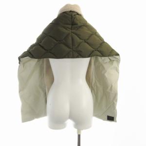 TAION MILITARY LINE リバーシブル ダウンボア ストール ショール カーキ アイボリー TAION-RSTML-1