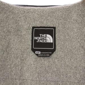 THE NORTH FACE フリースジャケット スタンドカラー アウター ジップアップ ナイロン 切替 フード ロゴ 刺繍 M グレー