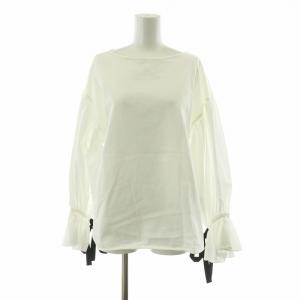ボリュームスリーブトップ カットソー 長袖 リボン 36 ホワイト 0222342092 /NQ