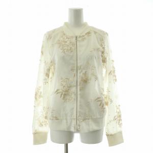 スターフラワー刺繍ブルゾン ジャケット 36 ホワイト 37101064 /NQ