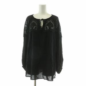 23SS カットワークカフタントップ シャツ ブラウス 長袖 36 ブラック 0223241019 /NQ