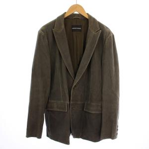 テーラードジャケット 総裏地 シングル 2B レザー 50 グレー H1G02P H1P14 /BM