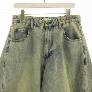 FREAK'S STORE 24SS デニムパンツ ジーンズ ワイドシルエット ダメージ加工 M 青 ブルー 104324890115